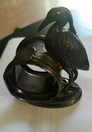 Reed & Barton Victorian Silverplate Figural Bird Napkin Ring Holder 2