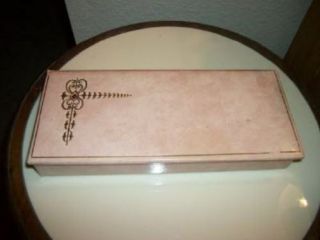 Vintage Leatherette Embossed Pink Glove Vanity Desk Box Chic Shabby Cottage