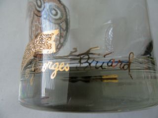 Vintage Mid - Century Modern signed Georges Briard Owl On the Rocks Glass Tumbler 3