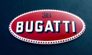 Vintage Bugatti Enamel Badge / Plaque Badge