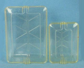 Vintage Art Deco Tri - State Clear Plastic Storage Box Set Of 2 Henderson Ky 7 " 5 "