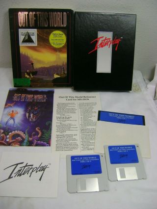 Interplay Pc Game Out Of This World Ibm Tandy 5.  25 & 3.  5 Disks