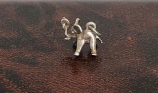 Vintage Sterling Silver Baby Elephant Calf With Knotted Trunk Charm Unusual (d4)