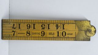 Vintage J.  Rabone Sons Boxwood Folding Wooden Ruler No 1167 Made In England