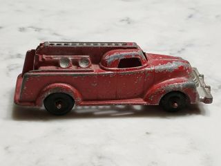 Vintage 1940s Manoil 4 1/4 " Patrol Fire Truck Red Metal