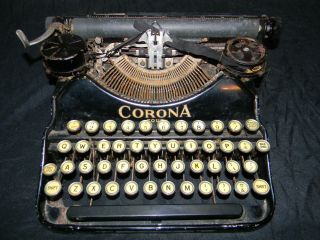 Antique Corona Four Typewriter Lc Smith No 4 Desk Travel Writing Keys Black