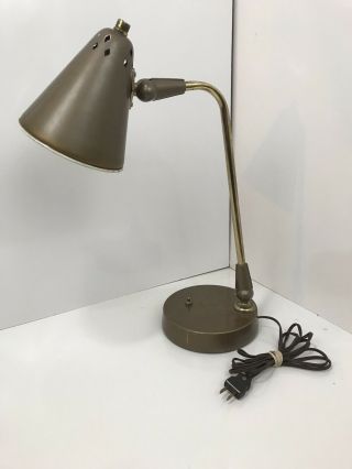 Gerald Thurston Table Lamp Lightolier Bronze Gold Rare Mid Century Light Desk
