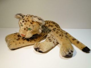 Vintage Steiff Leopard Spotted Cat 17 " Long W/tag
