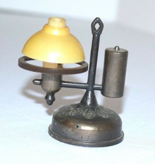 Vintage Gas Lamp Celluloid Light Pencil Sharpener Cast Iron