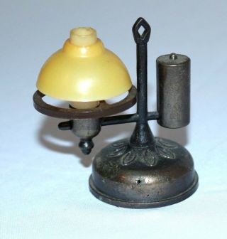 Vintage Gas Lamp Celluloid Light PENCIL SHARPENER Cast Iron 2