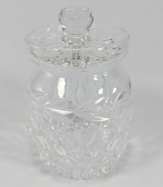Vintage Lead Crystal Cut Glass Sugar Bowl With Lid