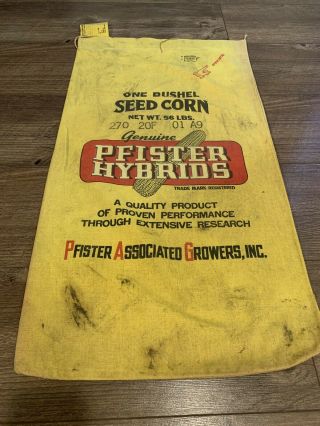 Phister Hybrid’s Vintage Seed Sack Bag Yellow W/ Tag