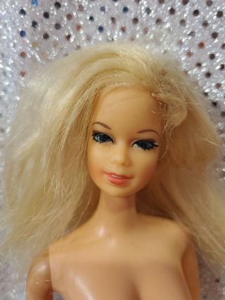 Vintage 1968 Stacey Long Hair Blonde Barbie Doll Tnt Tlc Japan