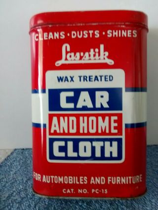 Vintage Las - Stik Dust Cloth Tin Can,  Cloth / Great Display Of Ohio Usa
