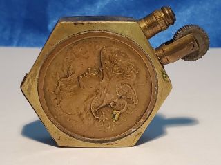Vintage Antique Ww1 Military Trench Brass Petrol Lighter French