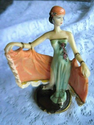 Vintage Art Deco Style Flapper Girl In Sexy Evening Dress 5 " Figurine