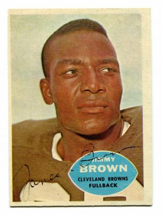 Rare Vintage Jim Brown Signed 1960 Topps Card Signed James Brown Psa/jsa Guaran