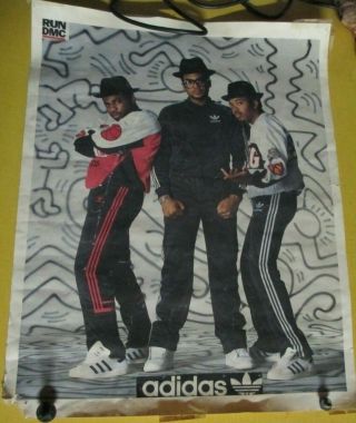 Vintage Rap Poster: Run Dmc Adidas 18 " X 23 " Keith Haring