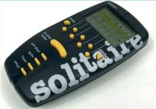 Vintage 1998 Radica Solitaire Electronic Handheld Lcd Game Blue