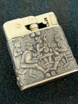 Vintage Baby Myflam Pocket Lighter - With Embossed Silver Wrap