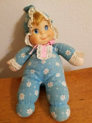 Vintage 1970 Talking Mattel Baby Bean Flowered Pajamas 11in Doll