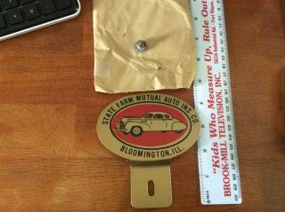 Nos State Farm Mutual Auto Insurance Company License Topper.  Gold And Red.