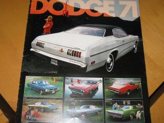 1971 Dodge Color Dealer Brochure Full Line Scat Pack Models Mopar