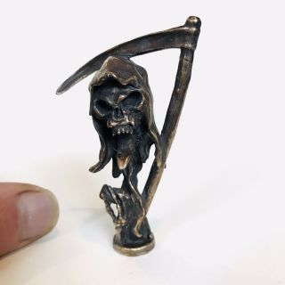 Vintage Pipe Tamper Grim Reaper Devil Death Head Skull Satanic Bronze/brass
