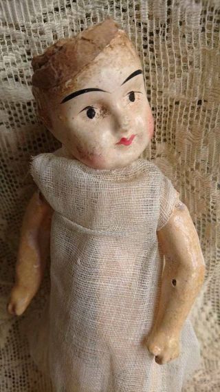 Charming Antique French Composition Doll Attic Find C1900