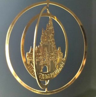 Vintage 1992 Walt Disney World Cinderella Castle Laser Cut Gold Finish Ornament