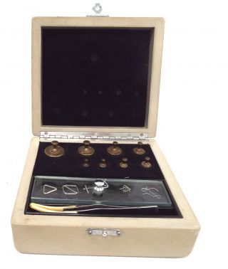Vintage Boxed Set Of Stanton Instruments Ltd (8172) Laboratory Weights - D16