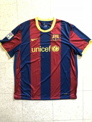 Authentic Nike Dri - Fit Fcb Barcelona Soccer Jersey Size Xxl Home Messi