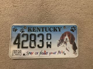 Kentucky (ky) Spay And Neuter Your Pets Cats And Dogs License Plate