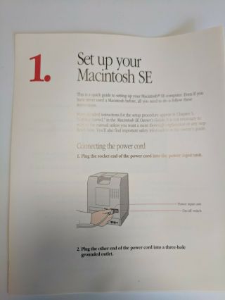 Apple Mac Macintosh SE FDHD Open Me Third Packet w.  Paperwork 2