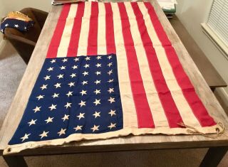 Old Vintage Dettras Everwear Bunting 48 Star Old Us American Flag 3 X 5 Feet