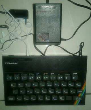 Sinclair Zx Spectrum Personal Computer With Zx Power Supply