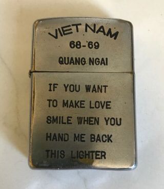 Vintage Vietnam War Era Zippo Rare One Of A Kind