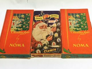 3 Boxes Vintage Christmas Lights Noma Clemco 1930 