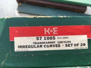 Vintage Box Of 25 Ke Keuffel & Esser Irregular Curves Engineering Hand Drafting