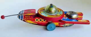 Vintage 1953 Fisher Price Space Blazer Ship No.  750 Wooden Pull Toy 14 " Long