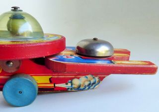 VINTAGE 1953 FISHER PRICE SPACE BLAZER SHIP No.  750 WOODEN PULL TOY 14 