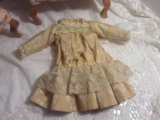 10 " Brocade Antique Style Drop Waist Doll Dress