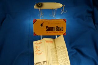 Vintage South Bend Bait Co.  Bass - Oreno No 973 Luminous,  Box & Paper Near