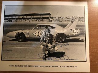 Nascar Vintage Signed Pete Hamilton Photo Picture For 1970 Daytona 500 Win