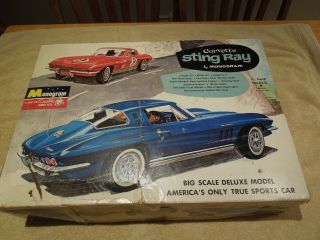 Vintage Monogram 1965 1/8 Scale Corvette - Parts Car - Box