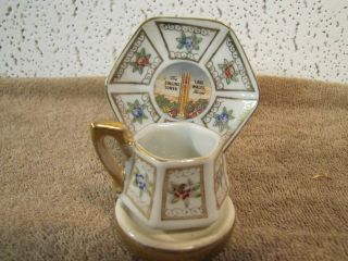 Vintage Souvenir Miniature Tea Cup & Saucer The Singing Tower Lake Wales Florida