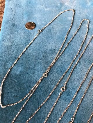 12 Vintage Nos 18 Inch Silver Plate Link Chains