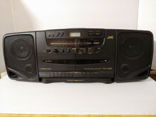 Vintage Jvc Pc - X95 Am/fm Cd Dual Cassette Dubbing Boombox Portable Stereo 1992