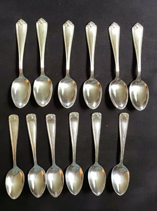 Antique Vintage 12 Silver Plate Demi Tasse Spoons 2 Set Of 6 - Oneida - Rogers