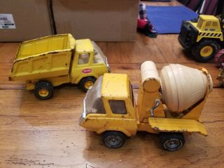 Vintage 1974 Tonka Cement Mixer Truck W/ Tilt Rear And Dump Truck